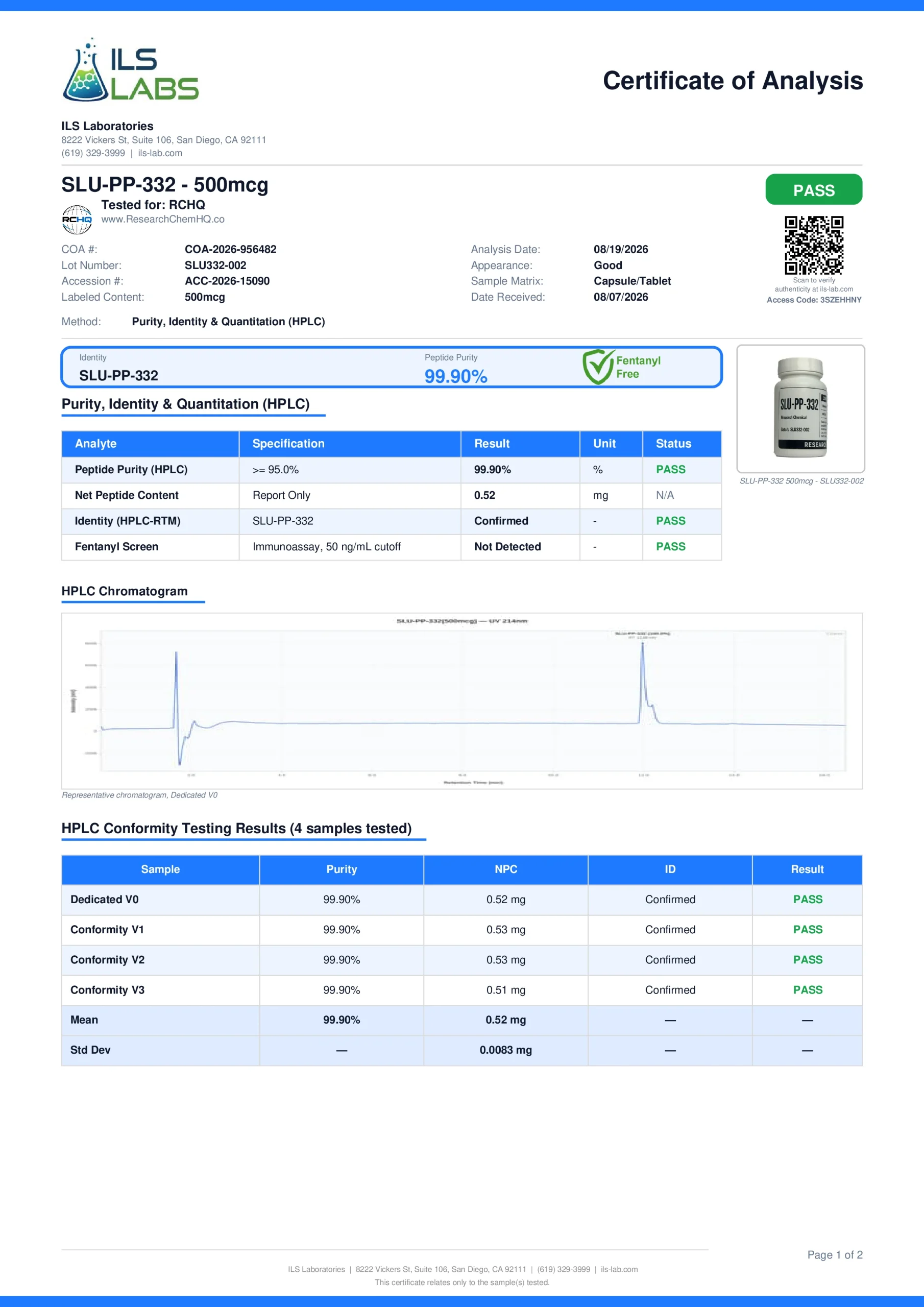 Slup 500mg Aug 2026 COA p1